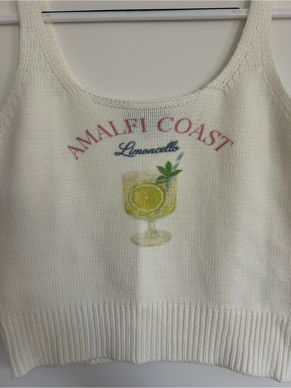 Vici Amalfi Coast Limoncello Knit Tank Top - White - Picture 2 of 5